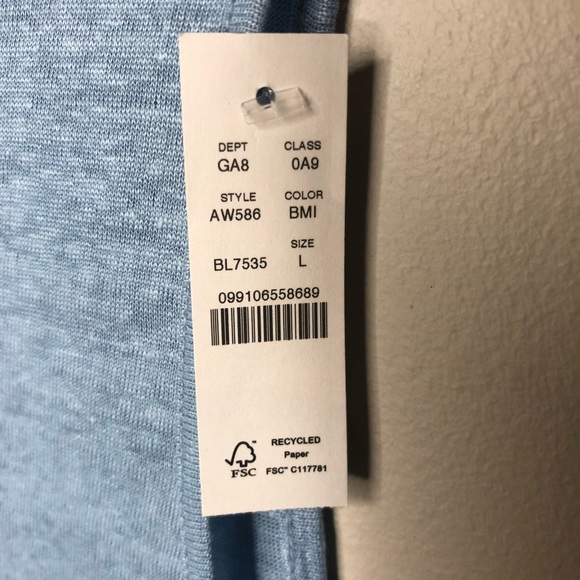 NWT J Crew Tank Linen Blue Mist Sz Large - Picture 4 of 7